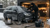 Bil tvättas och rekondas hemma med komplett utrustning