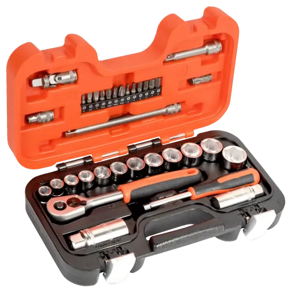 Hylsnyckelsats S330 1/4"+3/8" med spärrhandtag